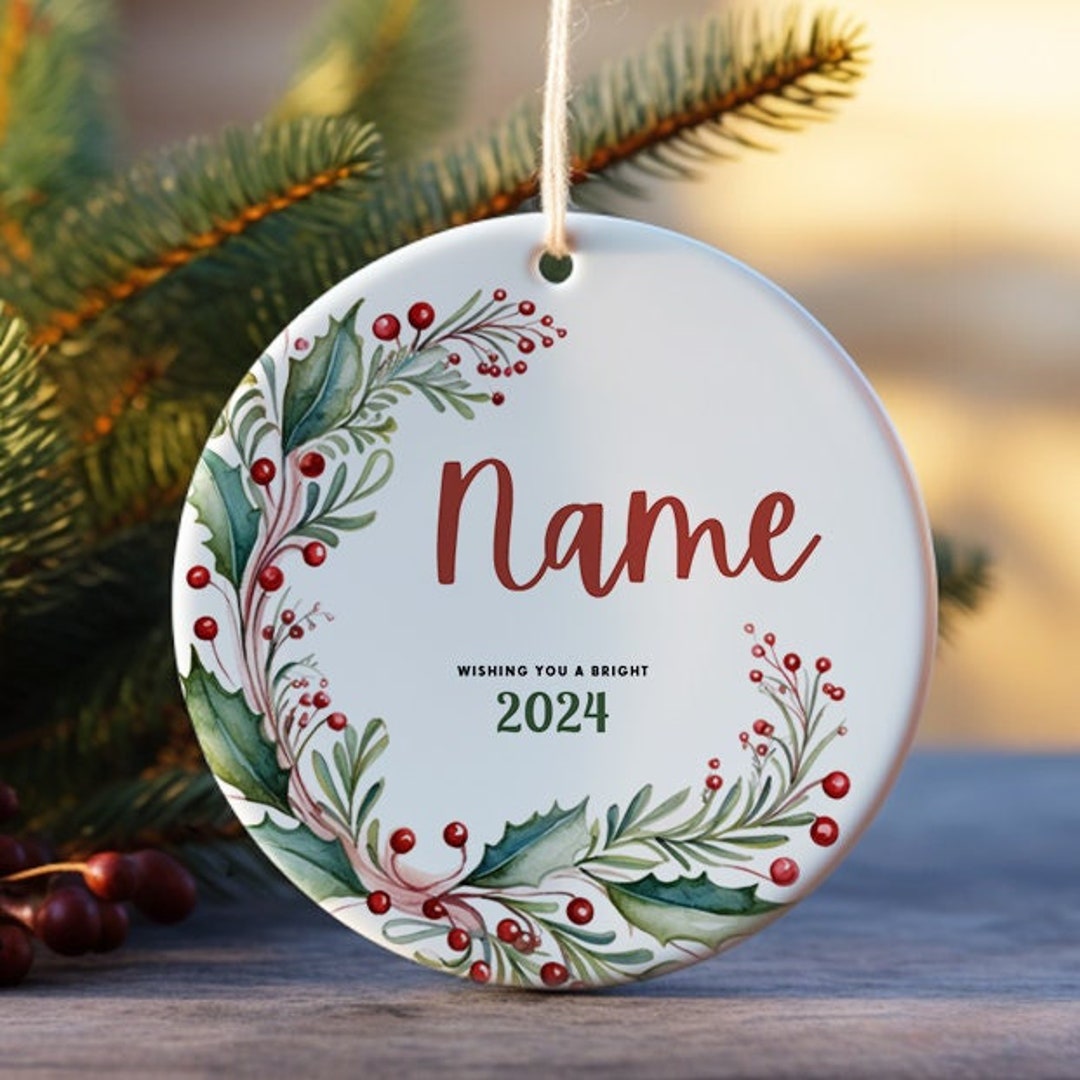Personalized Ornament names and Date or Year Ceramic Etsy