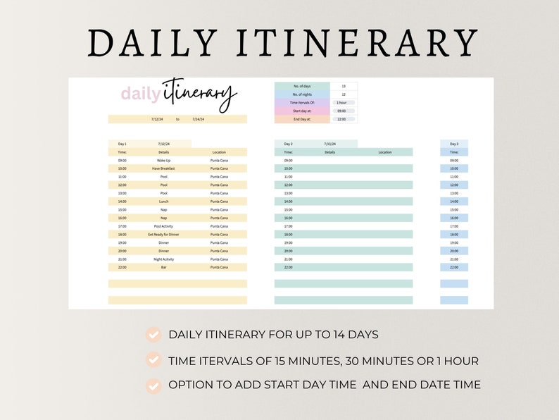 PLR Travel Planner Spreadsheet: Vacation Itinerary & Budget (Google Sheets) image 6