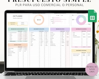 Modèle de budget mensuel simple : suivi des revenus et des dépenses de Google Sheets