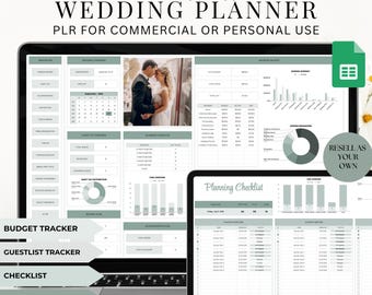 PLR Wedding Planner Spreadsheet: Budget & Event Organizer (Google Sheets, Commercial Use