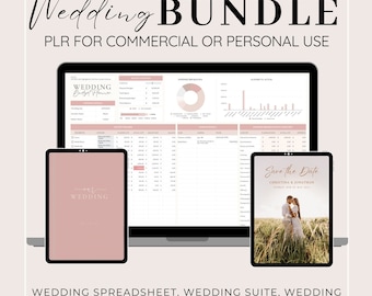 PLR Wedding Bundle, Invitation Suite, Wedding Budget Spreadsheet, Planning Set, Wedding Stationery, Wedding Planner, Wedding Planning Bundle