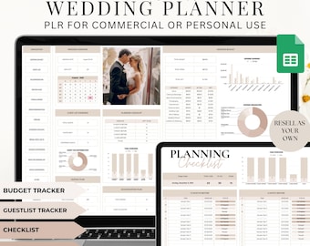PLR Wedding Planner Spreadsheet: Budget Tracker & Event Organizer (Google Sheets, Commercial Use)