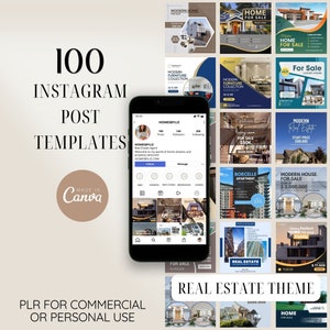 Real Estate Instagram Post Templates: Realtor Social Media (PLR)