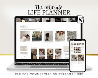 Notion Life Planner Template: Ultimate All-in-One (PLR Commercial Rights)