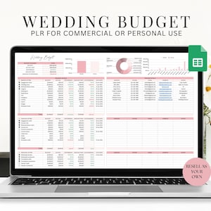 PLR Hochzeitsplanung, Budget Tracker, Event Organizer, Planungstabelle, Hochzeitsbudget, Hochzeitskosten, kommerzielle Nutzung