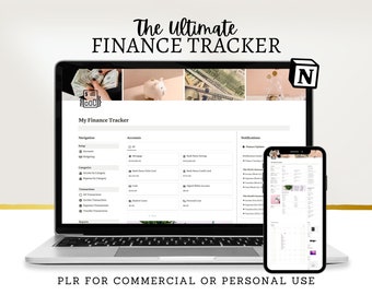 PLR Finance Tracker Notion Template Notion PLR Financial Planner Notion ...