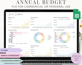 PLR Annual Budget Spreadsheet: Google Sheets Template (Commercial Use)