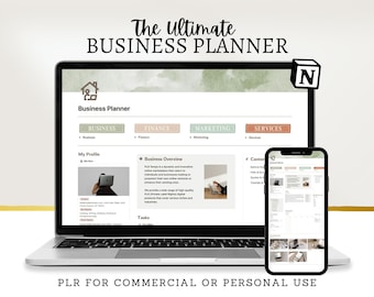 PLR Business Planner Notion Template: Service Business Dashboard (Commercial Rights)