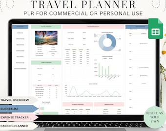 PLR Travel Planner Spreadsheet: Vacation Itinerary & Budget (Resell Rights)