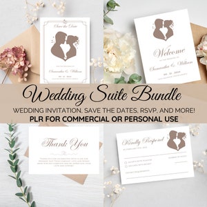 PLR Hochzeitsreihe, Hochzeitseinladung, Antwortkarten, Details, Save the Date, Dankeskarte, Menükarte, Hochzeitsschild, kommerzielle Rechte
