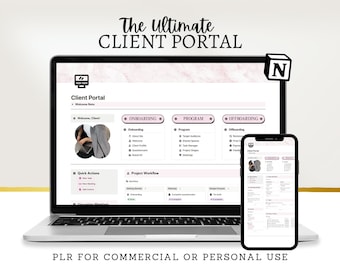 Notion Client Portal Template: PLR Client Dashboard (Digital Download)