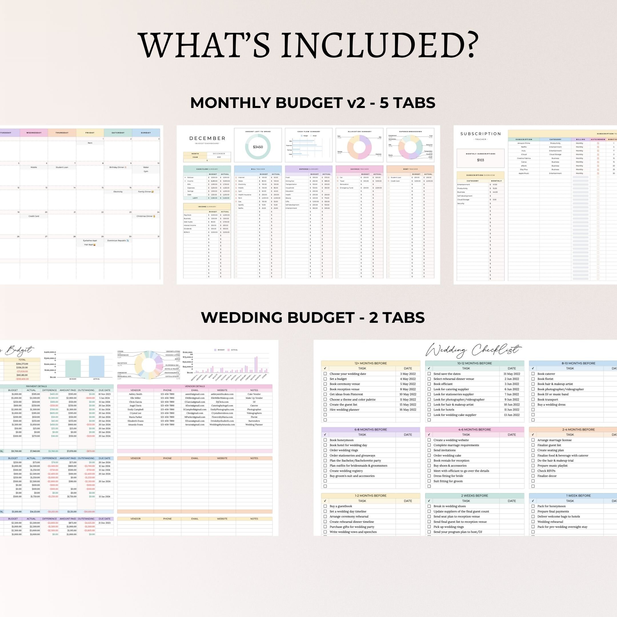 MRR Spreadsheet Bundle: Budget, Inventory, Airbnb Trackers (google ...