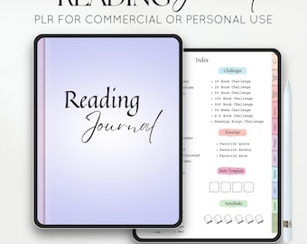 Digital Reading Journal: PLR Planner for Goodnotes, Reading Tracker (350+ Pages)