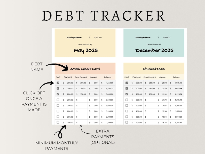 PLR Debt Snowball Spreadsheet, Debt Payoff Tracker, Debt Snowball Calculator, Debt Payoff Spreadsheet, Debt Free Planner, Commercial Rights image 6