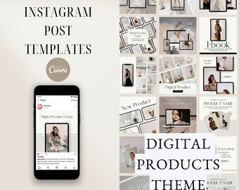 100 Minimalist Instagram Post Templates: PLR Social Media Graphics