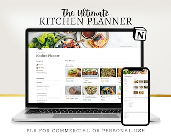 Kitchen Planner Notion Template: Meal & Recipe Organizer (PLR)