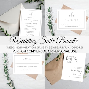 PLR Hochzeitsreihe, Hochzeitseinladung, Antwortkarten, Details, Save the Date, Dankeskarte, Menükarte, Hochzeitsschild, kommerzielle Rechte
