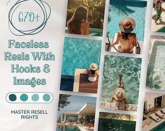 Faceless Reels Master Resell Rights Pack, Aesthetic Instagram Feed, Digital Marketing Videos, MRR Canva Bundle, Master Resell Rights