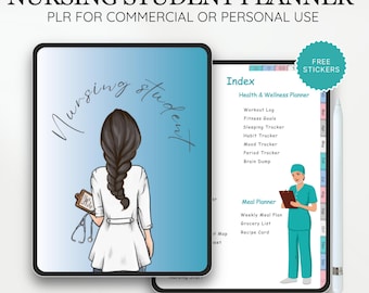Nursing Student Digital Planner: Undated Academic Organizer (PLR Resell OK)