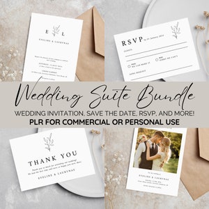 PLR Hochzeitsreihe, Hochzeitseinladung, Antwortkarten, Details, Save the Date, Dankeskarte, Menükarte, Hochzeitsschild, kommerzielle Rechte