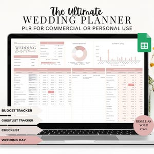 PLR Hochzeitsplanung, Budget Tracker, Event Organizer, Planungstabelle, Hochzeitsbudget, Hochzeitskosten, kommerzielle Nutzung