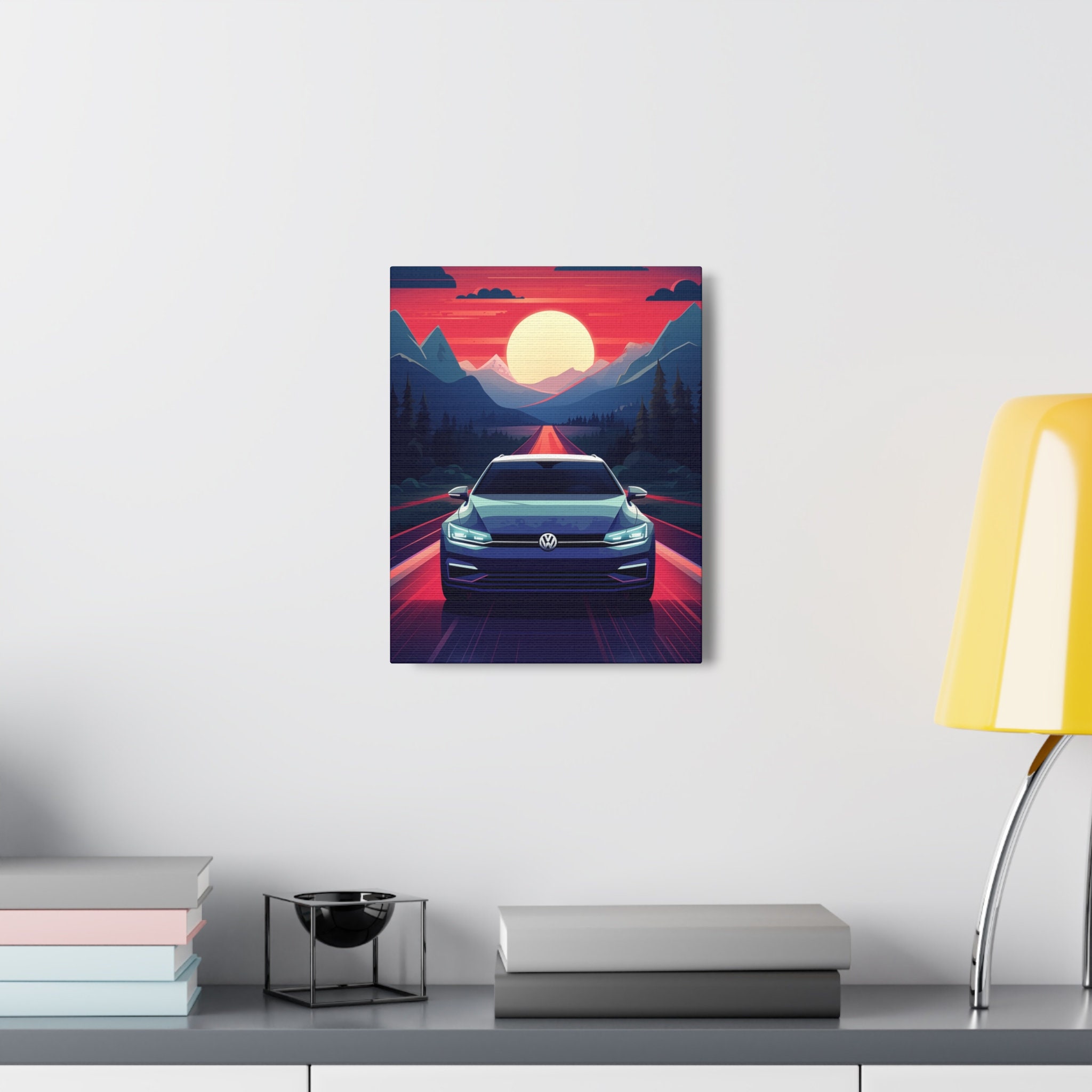 Volkswagen Canvas Car Wall Art Car Print on Canvas Gifts for Him Race