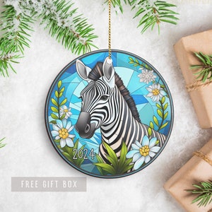 Zebra Ornament, Custom Zebra Christmas Tree Ornament, Jungle Ornament, Gift for Zebra Lover, Zoo ornament, Safari Ornament 2025