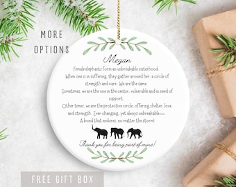 Friendship Ornament, Sisterhood elephant Ornament, Best friend Gift, Mom Tribe Keepsake, Special Friend Gift, Sisterhood Gift for bestie