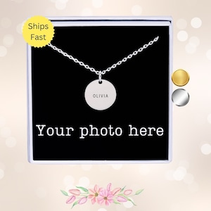 Name Necklace Gold, Custom Name Jewelry, Personalized Name Jewelry, Custom silver name pendant, Mama Necklace, Necklace for her with photo