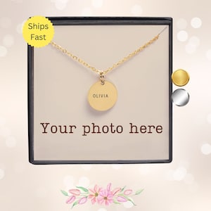 Name Necklace Gold, Custom Name Jewelry, Personalized Name Jewelry, Custom silver name pendant, Mama Necklace, Necklace for her with photo
