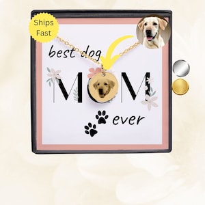 Personalized Dog Mom Necklace, Dog photo gift for dog mom, Dog Picture Pendant, Custom Dog mom Necklace, Dog Lover gift, Dog loss memorial