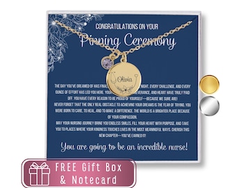 Pinning Ceremony Personalized Gift, BSN Nurse Necklace, RN LPN Gift, Nurse Graduation, Congratulating Gift, Nursing School Graduation