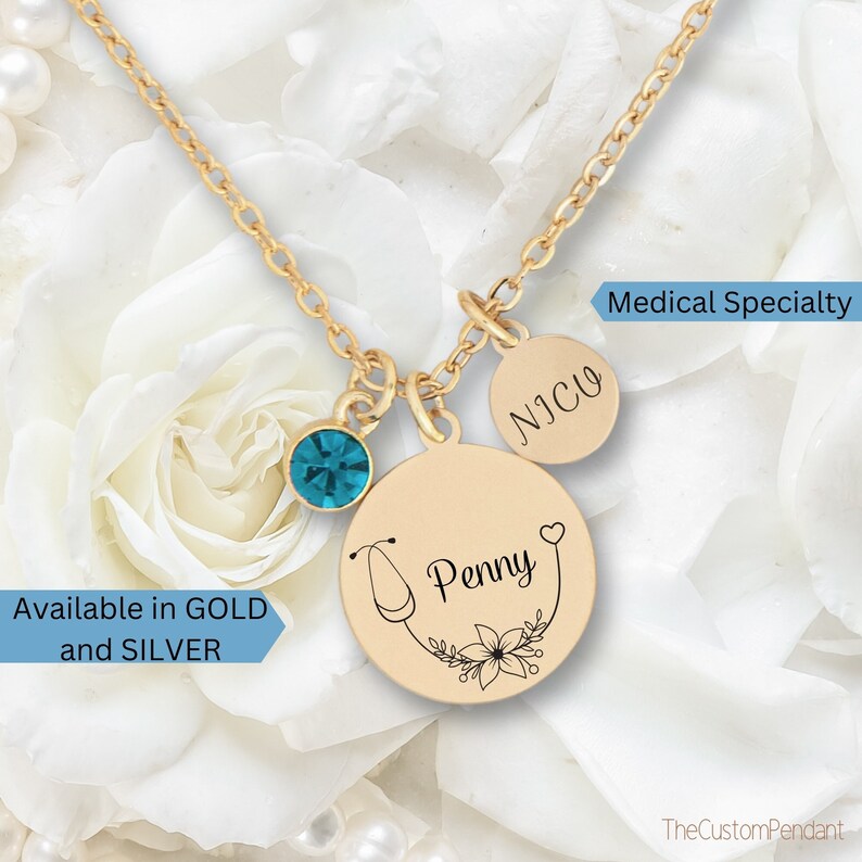 Custom Stethoscope Necklace With Name,nicu Nurse Necklace,personalized ...