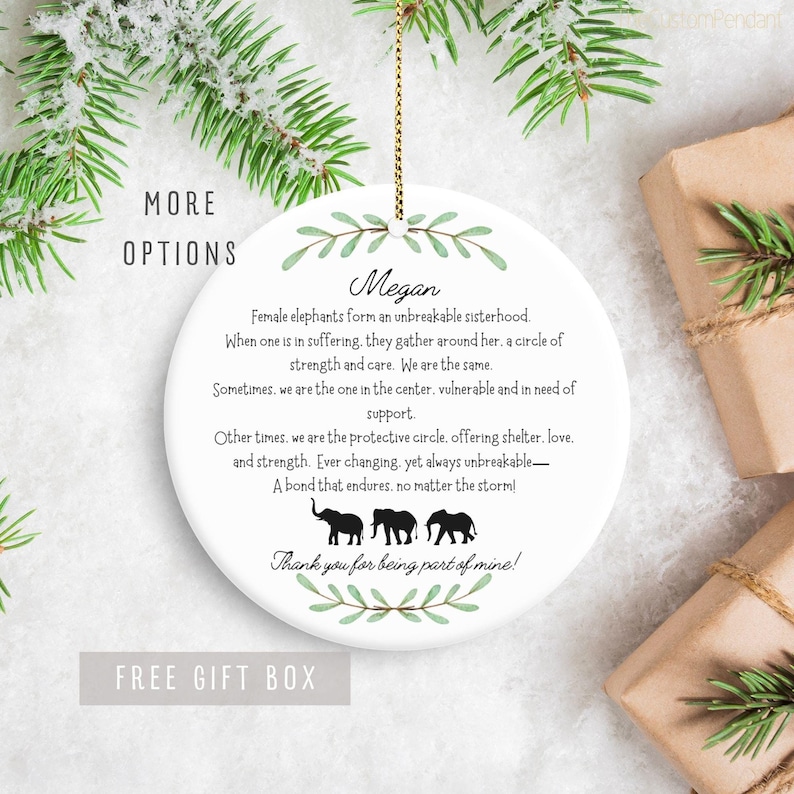 Friendship Ornament, Sisterhood elephant Ornament, Best friend Gift, Mom Tribe Keepsake, Special Friend Gift, Sisterhood Gift for bestie