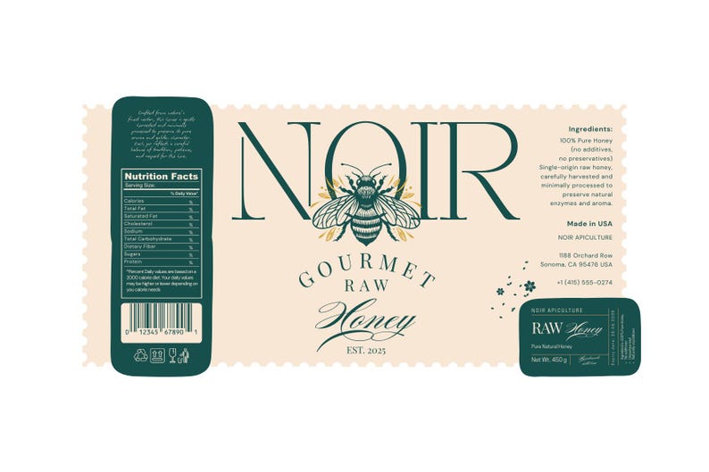 Honey Jar Label Template | Editable Canva Design - Etsy