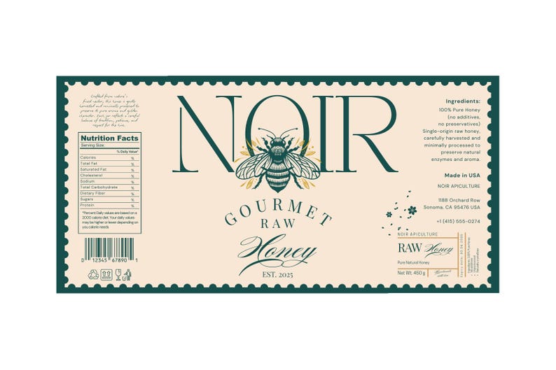 Honey Jar Label Template | Editable Canva Design - Etsy