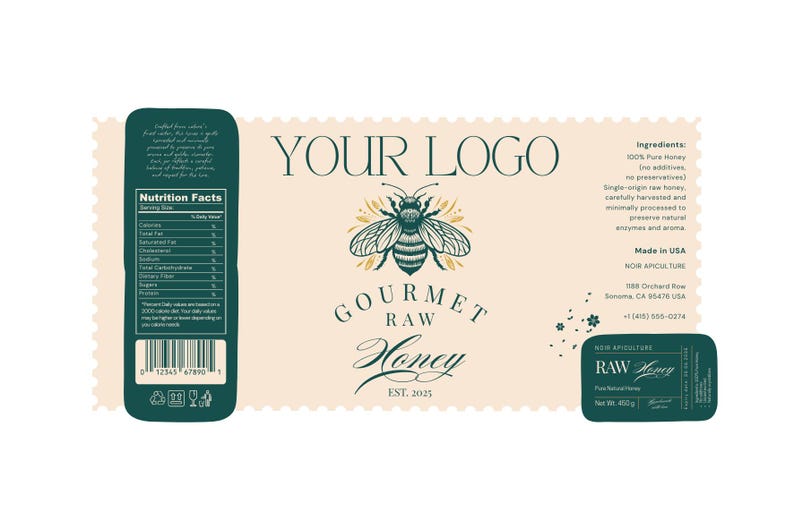 Honey Jar Label Template | Editable Canva Design - Etsy