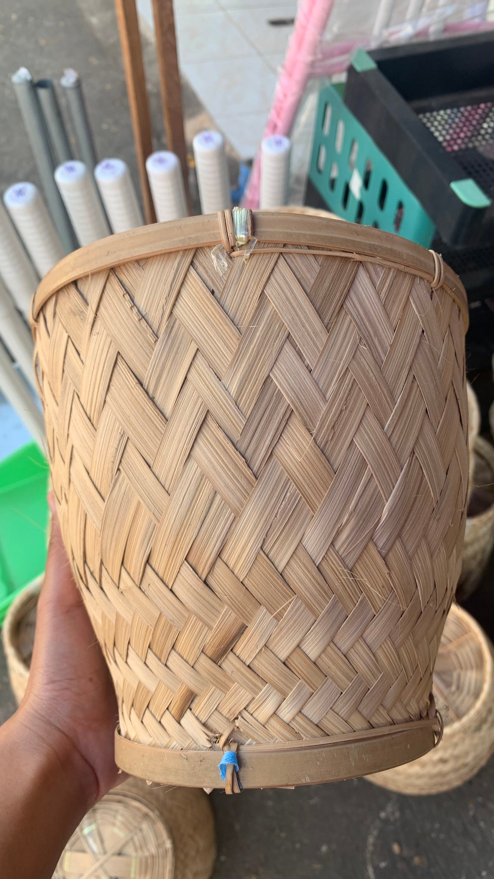 Sticky Rice Glutinous Mango Steamer Pot 22cm Cover Bamboo Basket and  Spatula