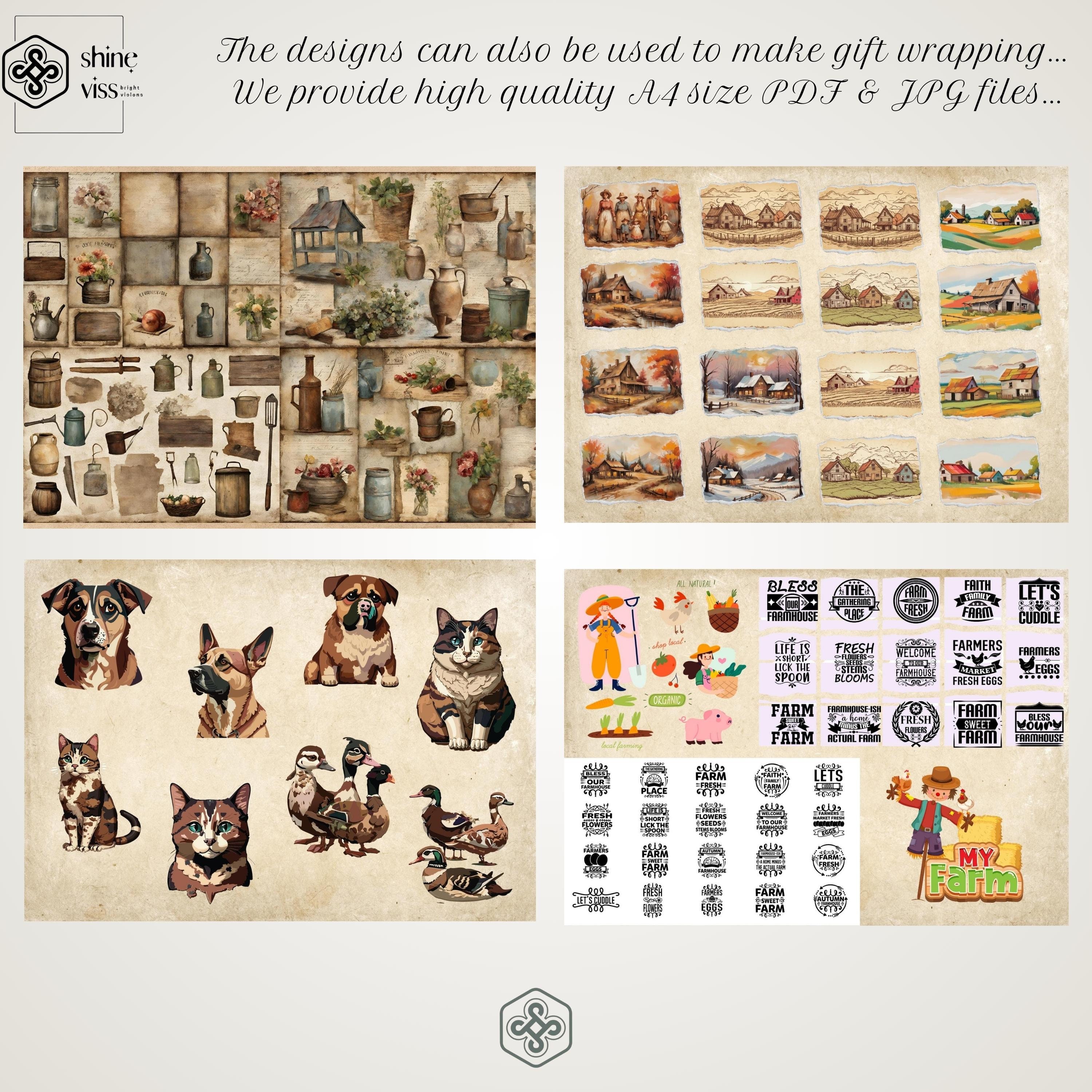 Vintage FARM HOUSE Life Junk JOURNAL Kit, Grateful, Neutral, Fall ...