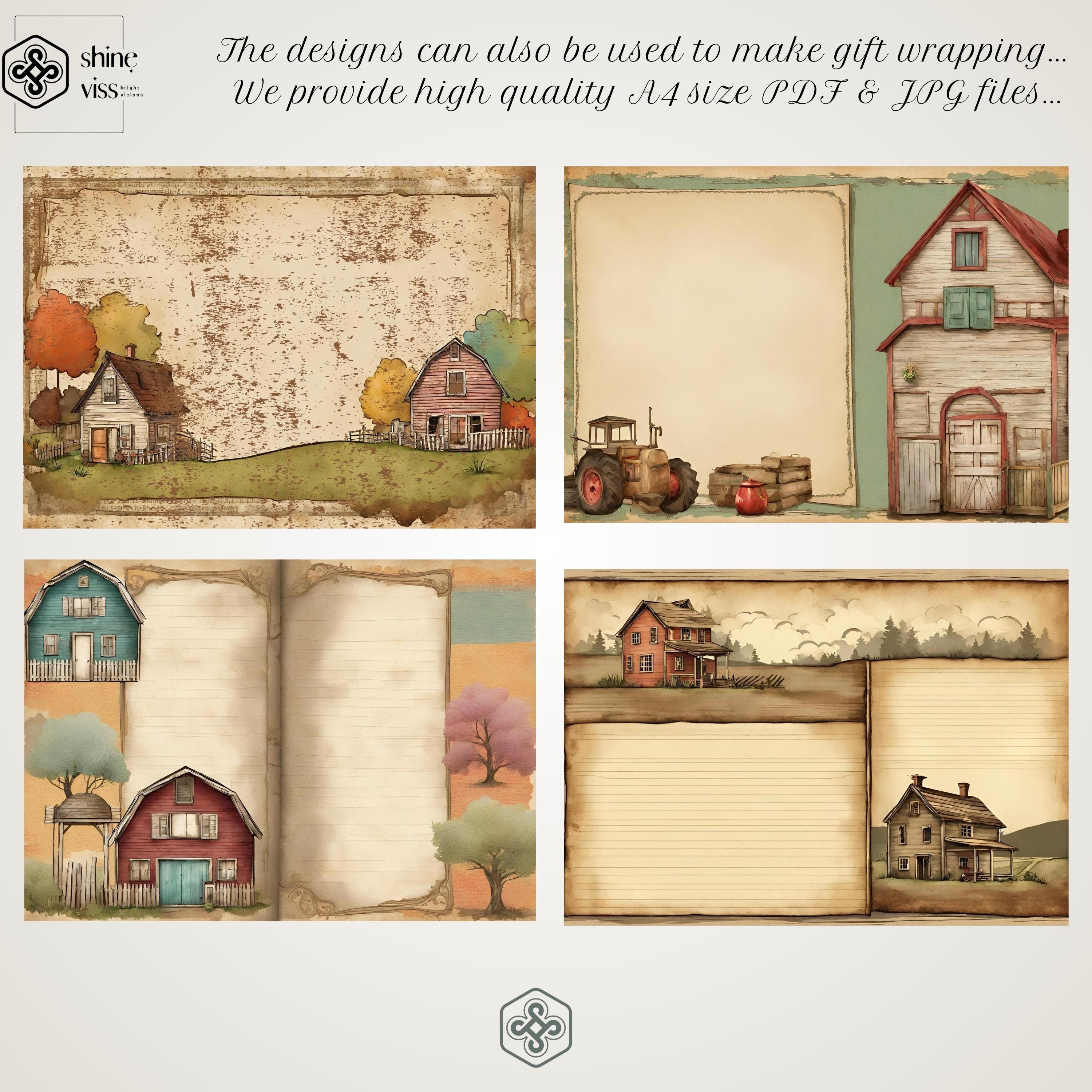 Vintage FARM HOUSE Life Junk JOURNAL Kit, Grateful, Neutral, Fall ...
