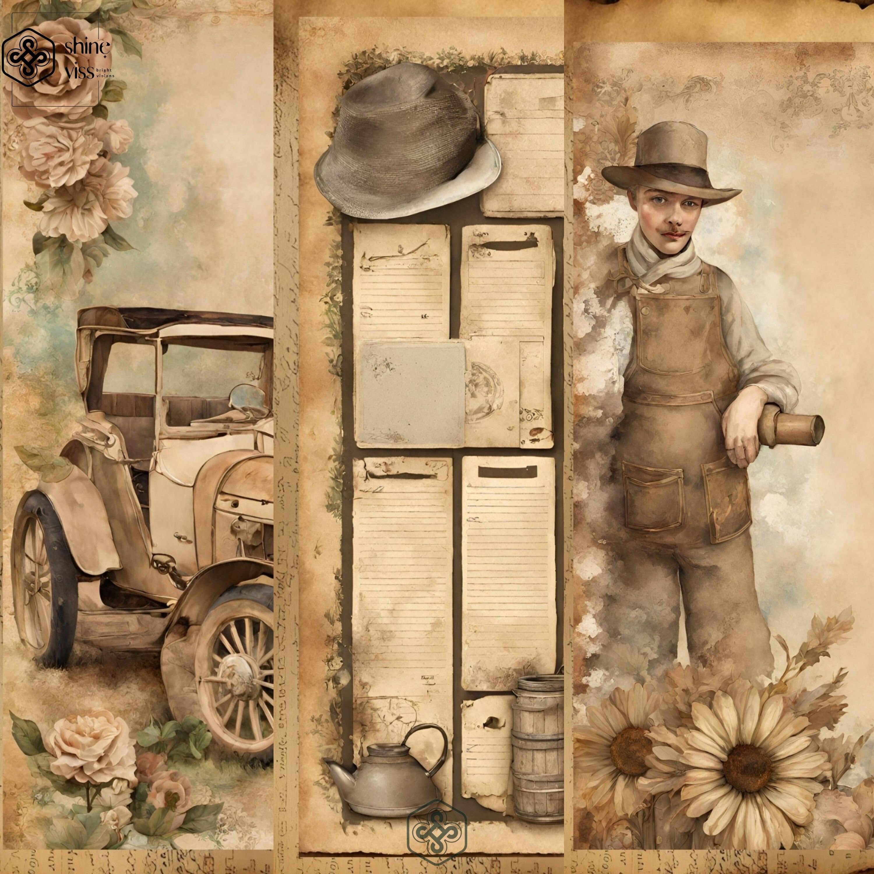 Vintage Victorian Farmer Junk Journal Kit: Rustic Farmhouse Ephemera ...