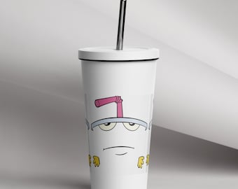 ATHF Master Shake Zula Aqua Teen Hunger Force Insulated tumbler with a straw