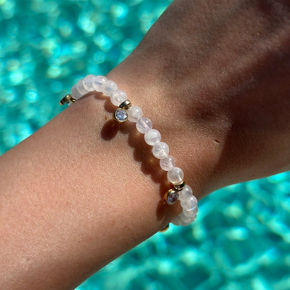 Buy AA Grade Natural Blue Moonstone Bracelet, Gold Filled Bead