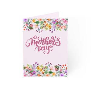 Bloemen paars roze Moederdagwenskaarten (1, 10, 30, 50 stuks) - leeg van binnen, blanco notitiekaarten, bedankkaarten, Thinking of You,