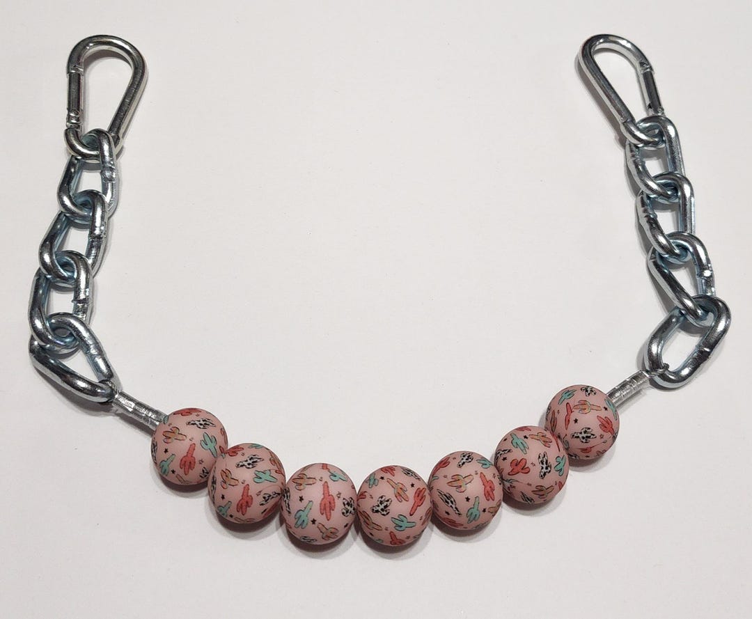 Western Cactus Beaded Curb Strap/ Chain - Etsy