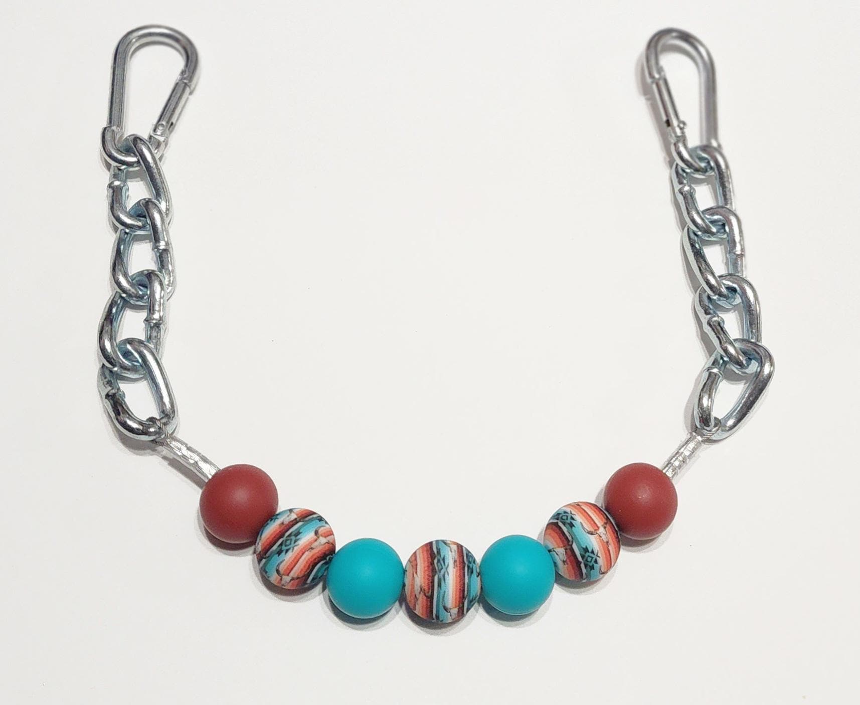 Deep Red, Turquoise, & Serape W/ Bull Skulls Beaded Curb Strap - Etsy