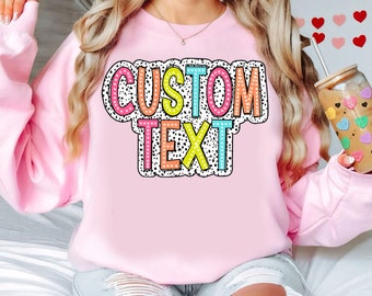 Custom Bright Doodle Dalmatian Dots PNG, Personalized Colorful dots T shirt Design, Trendy letters digital download, Sublimation Download