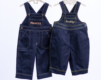 Personalized Baby Dungarees Romper, Embroidered Baby Overalls, Baby Outfit with Name or Initials, Custom Toddler Clothes, UNISEX Clothing