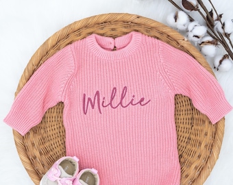 Baby Bubble Romper, Personalized Baby Romper, Baby Name Gift, Romper, Neutral Sweatshirt for Baby, Newborn Gift, Showergift Outfit