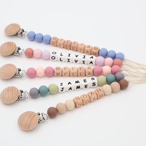 Personalized Pacifier Clip, Custom Newborn Pacifier Clip, Baby Shower Gift, Custom Pacifier Holder, Newborn Gift - You Choose Colors